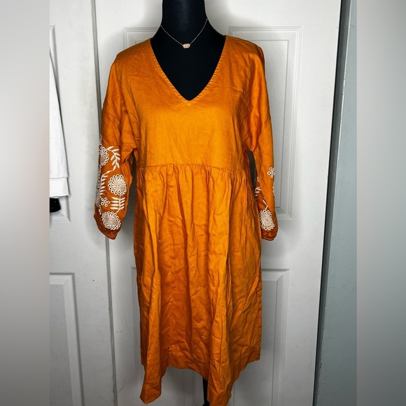 Madewell Dresses & Skirts - NWT Madewell Embroidered Dress, linen cotton blend, oversized fits xxs - med